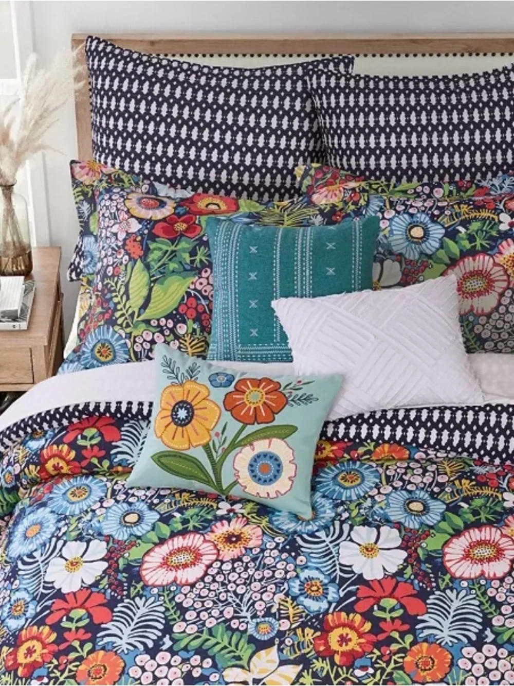 Levtex Home Night Garden Reversible 3-Pc. Duvet Cover Set, King 106x94
